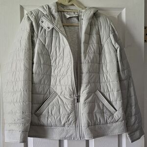 Liz Claiborne Women's Light Gray Lined Puffer Jacket